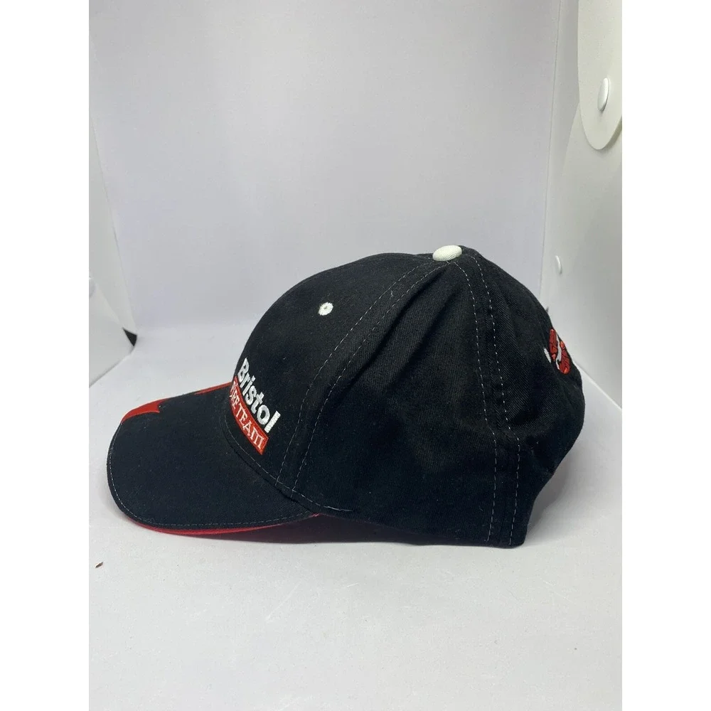 BRISTOL MOTOR SPEEDWAY FIRE‎ TEAM RACING FLAMES BALL CAP TRUCKER HAT BLACK RED
